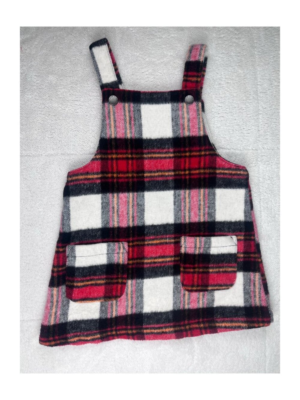 Little Me Red, White & Black Plaid Jumper Dress Toddler Girls 2T